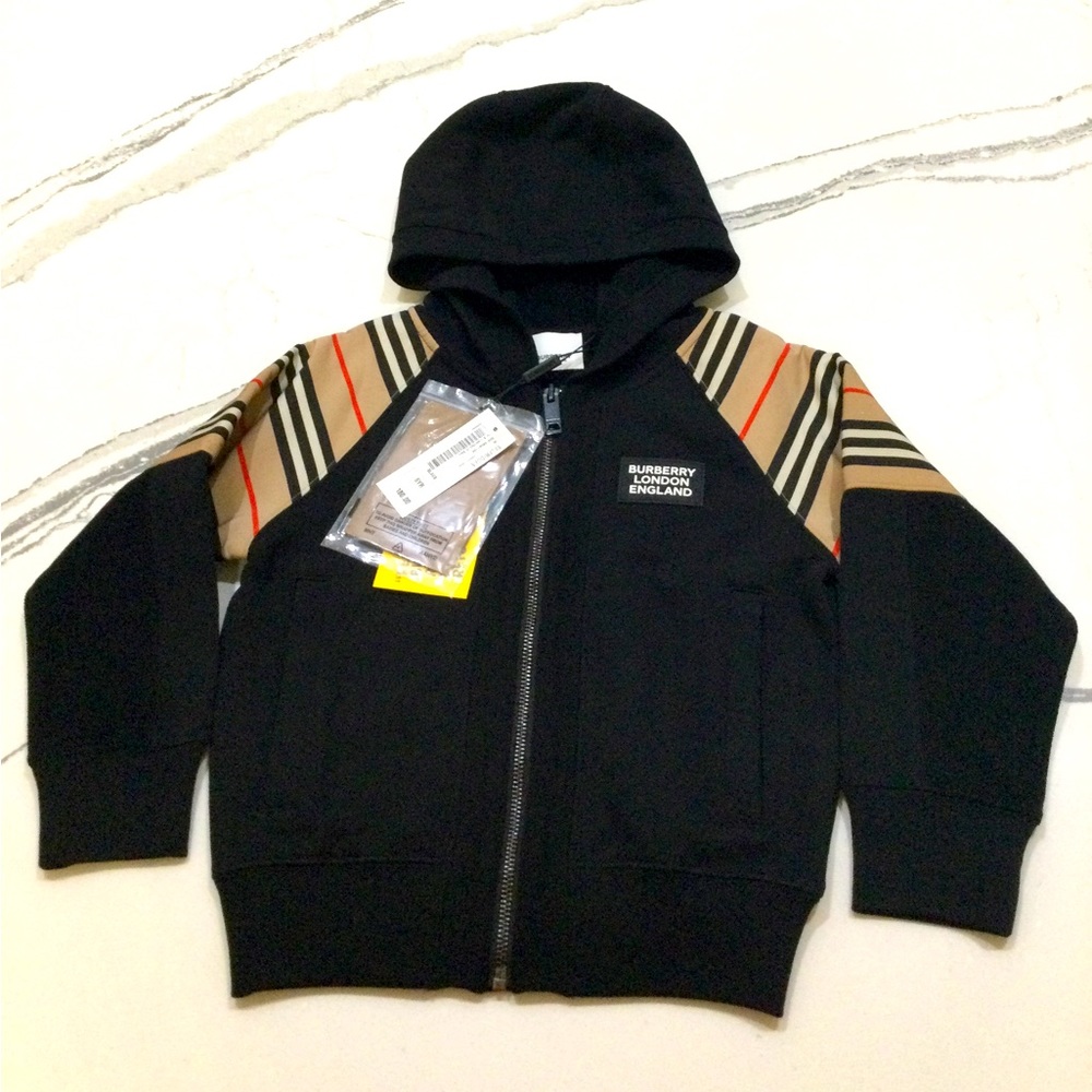 Burberry Boy’s Colorblock Zip-up Hoodie w/ Tags